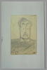 Homme moustachu, vu en buste, de face ; croquis d'un profil d'homme, image 2/2