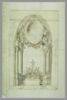 Projet de chapelle avec grand médaillon à la voûte soutenu par des anges, image 2/2
