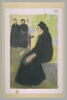 Au Cimetière : femme vêtue de noir, assise, et deux autres, au loin, debout, image 2/2