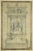 Projet d'autel avec au centre la Vierge et l'Enfant adorés par un saint martyr et saint Pétrone, image 1/2