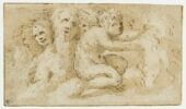 Demi-figures nues et un enfant (putto ?), image 1/2