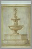 Fontaine à deux bassins surmontée d'une statue d'homme debout (Neptune?), image 2/2