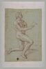 Homme nu, à genoux, la main gauche sur la poitrine, tourné vers la droite, image 2/2