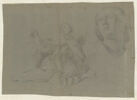 Figure assise, levant le bras droit et reprise de la tête à droite, image 1/2