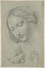 Une tête de femme regardant une tête d'enfant : Vierge à l'Enfant (?), image 1/2