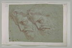 Deux têtes d'homme barbu, de profil, penchées en avant, image 2/2