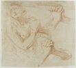 Demi-figure de femme, les mains jointes, et reprise de la position des mains, image 1/2