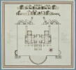Plan du rez-de-chaussée des Thermes de Titus, et élévation, image 2/2