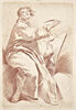 Un homme assis, une plume dans la main droite, image 1/2