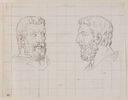 Deux têtes de philosophe antique Pittacus, image 1/2