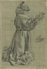 Saint François à genoux tourné à droite et étude d'une main, image 1/2