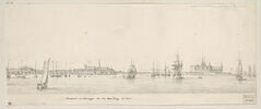 Vue d'Elseneur, Danemark, prise du mouillage, le soir, en 1771, image 1/2