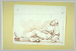 Homme allongé, la main gauche posée au sol, image 2/2