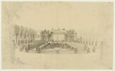 Vue de la maison de Le Brun à Montmorency du côté sud depuis le parterre du Midi, image 1/3