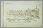 Vue du château de Versailles du côté des logements des secrétaires d'Etat, image 2/2