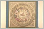 Projet de plafond avec l'assemblée des dieux autour de Jupiter tenant le foudre dans un compartiment circulaire, image 2/2