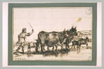 Un pâtre conduisant deux boeufs et trois chèvres, image 2/2