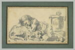 Etude d'un enfant couché et endormi sur un chien, image 2/2