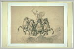 Apollon conduisant un char sur des nuées, traîné par quatre chevaux, vu de face, image 2/2