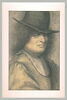 Homme, vu en buste, coiffé d'un chapeau noir, image 2/2