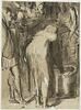 Trois hommes debout, dont deux casqués (des soldats ?), et une femme penchée sur un vase, image 1/2