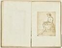 Jeune homme assis sur un tabouret, de profil vers la gauche, habillé à la florentine et lisant  un livre, image 5/6