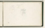 Deux études d'une femme, vue en buste, coiffée d'un chapeau et voile blanc, image 1/2