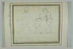 Caricature de trois hommes et scène de coiffure dans l'atelier d'Ingres, image 1/2