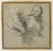 Femme nue, à mi-corps, tenant sous son bras droit une corne d'abondance, image 1/2