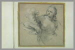 Femme nue, à mi-corps, tenant sous son bras droit une corne d'abondance, image 2/2