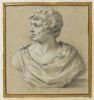 Copie de buste romain antique, de face, tête à gauche, image 1/3
