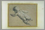 Enfant nu volant, vu de dos, vers la gauche, image 3/3