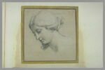 Tête de femme penchée, cheveux relevés, image 3/3