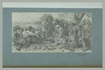 Soldats entourant un militaire mort, étendu sur le sol : mort de Turenne (?), image 2/2