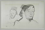 Tête d'homme barbu, coiffé d'une couronne de carton ; tête de femme, image 2/2