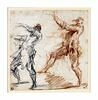 Deux études d'une même figure d'homme dansant, tourné vers la gauche, image 1/2