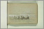 Bord de mer avec personnages au premier plan, image 1/2