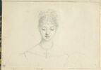 Jeune femme en buste, les yeux baissés ; Louise Vernet, femme de Delaroche ?, image 1/2