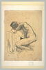 Femme nue, assise, tournée vers la gauche, penchée en avant, image 2/2