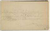 Paysage fluvial avec deux bateaux et arrière plan de maisons, image 1/2