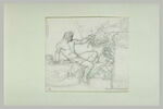 Bacchus assis sur la base d'une colonne près d'une figure assise, image 2/2