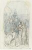 Vieillard assis dans un paysage, couronné par deux figures, image 1/2