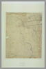 Tête caricaturale de jeune homme de profil, et fragment de plan (?), image 2/2
