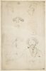 Croquis caricaturaux avec huit têtes et un animal et autoportrait, image 1/2