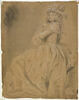 Portrait de femme assise, en costume de l'époque Louis XVI, image 1/2