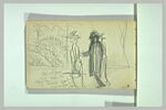 Paysage, et un homme marchant entre deux femmes, image 2/2