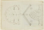 Projet de petite chapelle : plan des voûtes et élévation, image 1/2