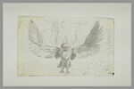 Hibou, ailes déployées, entouré de lauriers et d'arabesques, image 2/2