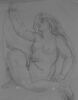 Femme nue, assise, le bras droit levé ; jambe gauche d'une autre figure, image 3/3