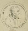 Caricature d'homme en buste, de profil à droite, image 2/2